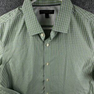 Banana Republic Shirt Men Green Long Sleeve Button Up Slim Fit Non Iron Cotton